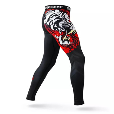 GroundGame white tiger GRAPPLING NOGI SPATS- BLACK